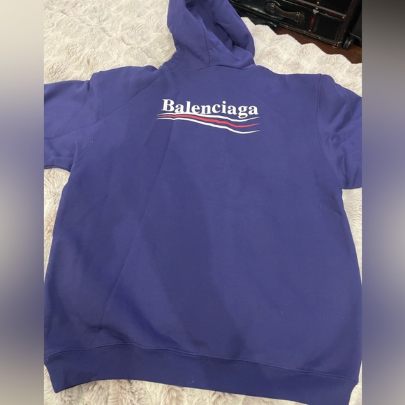 Balenciaga Sweatshirt With Campaign Logo Print On Chest And Back Sz XS - Picture 7 of 8